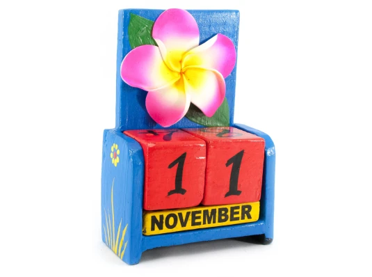 Вечный календарь «Цветок» дерево черный (15×10×5 см) купить в интернет магазине подарков ПраздникШоп