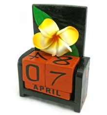 Вечный календарь «Цветок» дерево черный (15×10×5 см) купить в интернет магазине подарков ПраздникШоп