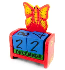 Вечный календарь «Бабочка» дерево (15×10×5 см) купить в интернет магазине подарков ПраздникШоп