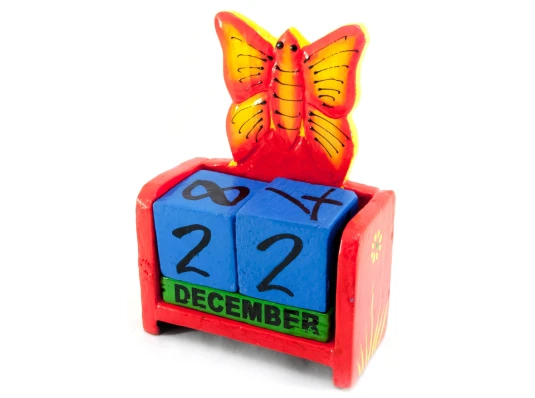 Вечный календарь «Бабочка» дерево (15×10×5 см) купить в интернет магазине подарков ПраздникШоп