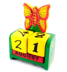 Вечный календарь «Бабочка» дерево (15×10×5 см) купить в интернет магазине подарков ПраздникШоп