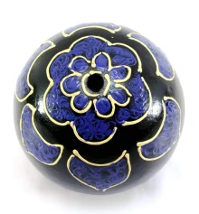 Шар резной терракотовый черный расписной (d-8 см) купить в интернет магазине подарков ПраздникШоп