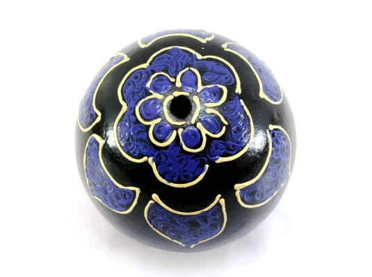 Шар резной терракотовый черный расписной (d-8 см) купить в интернет магазине подарков ПраздникШоп