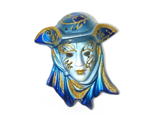 Маска керамическая «Венеция» синяя (12.5×11×5 см) (уп/6 шт.) купить в интернет магазине подарков ПраздникШоп