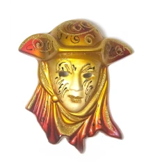 Маска керамическая «Венеция» золотая (12.5×11×5 см) (уп/6 шт.) купить в интернет магазине подарков ПраздникШоп