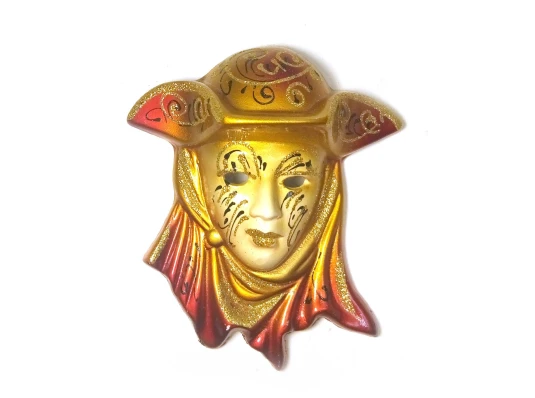 Маска керамическая «Венеция» золотая (12.5×11×5 см) (уп/6 шт.) купить в интернет магазине подарков ПраздникШоп