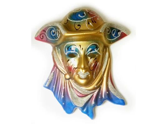 Маска керамическая «Венеция» разноцветная (12.5×11×5 см) (уп/6 шт.) купить в интернет магазине подарков ПраздникШоп