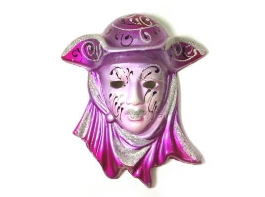 Маска керамическая «Венеция» розовая (12.5×11×5 см) (уп/6 шт.) купить в интернет магазине подарков ПраздникШоп