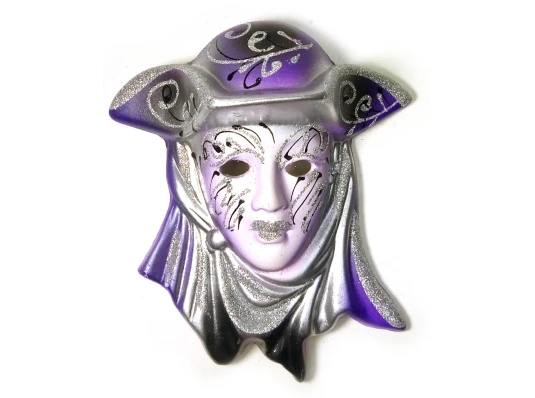 Маска керамическая «Венеция» фиолетовая (12.5×11×5 см) (уп/6 шт.) A купить в интернет магазине подарков ПраздникШоп