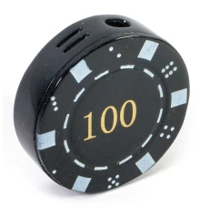 Зажигалка газовая «Покерная фишка» черная (d-4 см) купить в интернет магазине подарков ПраздникШоп