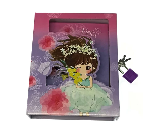 Блокнот с замком для девочек сиреневый (2 ключа) (16.5×13×3.5 см) купить в интернет магазине подарков ПраздникШоп