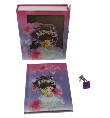 Блокнот с замком для девочек сиреневый (2 ключа) (16.5×13×3.5 см) купить в интернет магазине подарков ПраздникШоп