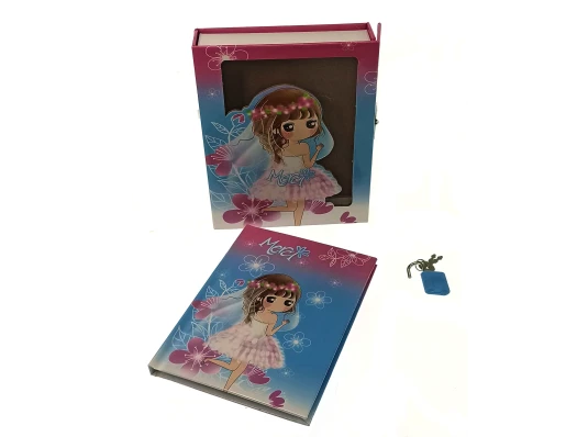 Блокнот с замком для девочек голубой (2 ключа) (16.5×13×3.5 см) купить в интернет магазине подарков ПраздникШоп