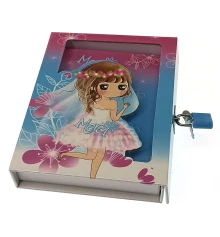 Блокнот с замком для девочек голубой (2 ключа) (16.5×13×3.5 см) купить в интернет магазине подарков ПраздникШоп