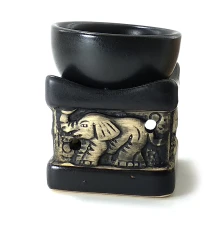 Аромалампа «Куб со слонами» черно-белая (8×6.5×6.5 см) купить в интернет магазине подарков ПраздникШоп