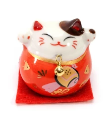 Кошка Манэки-нэко оранжевая (5×5×5 см) купить в интернет магазине подарков ПраздникШоп
