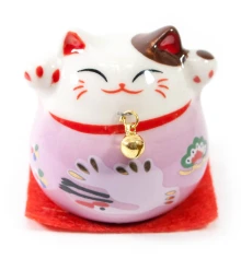 Кошка Манэки-нэко фиолетовая (5×5×5 см) купить в интернет магазине подарков ПраздникШоп