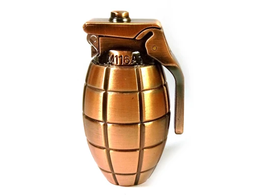 Зажигалка газовая «Граната» «медь» (20 шт./уп) (6×4×3.5 см) купить в интернет магазине подарков ПраздникШоп