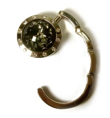 Сумкодержатель для женской сумочки «Кристалл черно серебряный» со стразами купить в интернет магазине подарков ПраздникШоп