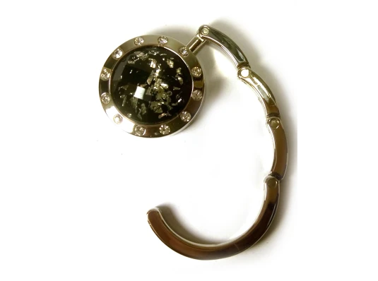 Сумкодержатель для женской сумочки «Кристалл черно серебряный» со стразами купить в интернет магазине подарков ПраздникШоп