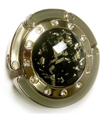 Сумкодержатель для женской сумочки «Кристалл черно серебряный» со стразами купить в интернет магазине подарков ПраздникШоп