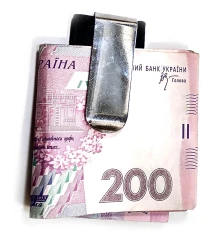 Зажим для денег металл-кожа (7.5×3.5×0.5 см) купить в интернет магазине подарков ПраздникШоп