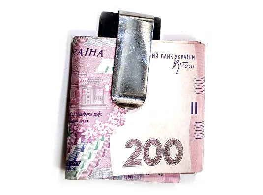 Зажим для денег металл-кожа (7.5×3.5×0.5 см) купить в интернет магазине подарков ПраздникШоп