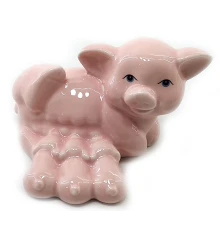 Свинка с поросятами фарфоровая розовая (8.5×6.5×5.5 см) купить в интернет магазине подарков ПраздникШоп