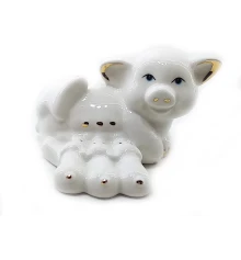 Свинка с поросятами фарфоровая белая (8.5×6.5×5.5 см) купить в интернет магазине подарков ПраздникШоп