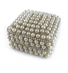 Шкатулка квадратная с жемчугом (7×7×4 см) купить в интернет магазине подарков ПраздникШоп