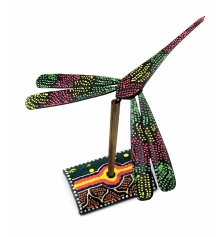 Стрекоза-балансир бамбуковая расписная (13×14×15 см) купить в интернет магазине подарков ПраздникШоп