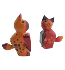 Кошки пара с сердечком дерево (10×7×3 см) купить в интернет магазине подарков ПраздникШоп