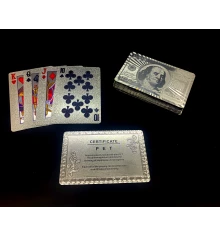 Карты игральные пластиковые «100 долларов» серебро (9×6×2 см) купить в интернет магазине подарков ПраздникШоп