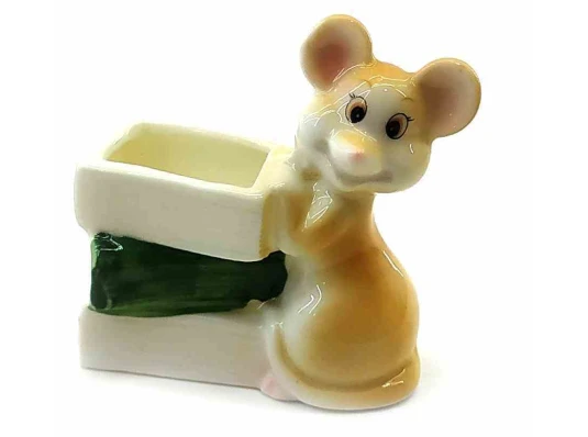 Мышка подставка для зубочисток фарфоровая (6×6×3 см) купить в интернет магазине подарков ПраздникШоп