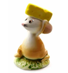 Мышка с сыром фарфоровая (8×5×4 см) купить в интернет магазине подарков ПраздникШоп