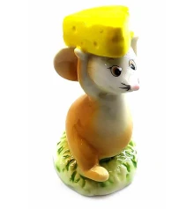 Мышка с сыром фарфоровая (8×5×4 см) купить в интернет магазине подарков ПраздникШоп