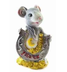 Мышка с подковой копилка (13×9×6 см) B купить в интернет магазине подарков ПраздникШоп