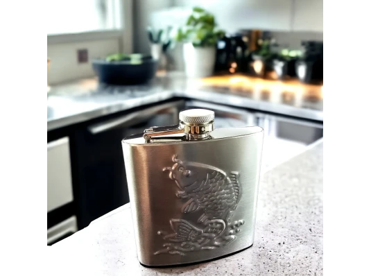 Фляга из нерж.стали «Рыбацкая» (11.1×9.3×2.4 см) купить в интернет магазине подарков ПраздникШоп