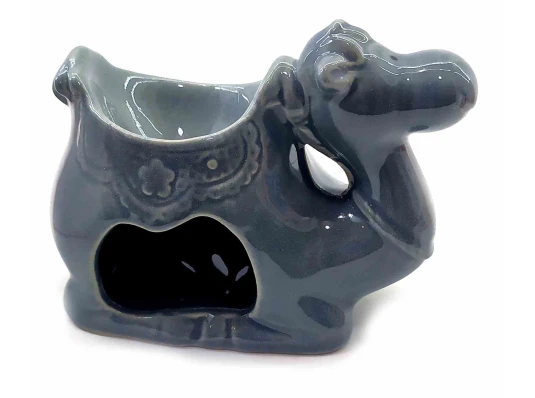 Аромалампа керамическая «Верблюд» серый (9×10×6 см) купить в интернет магазине подарков ПраздникШоп