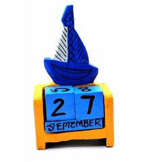 Вечный календарь «Парусник» деревянный (14×7×3.5 см) купить в интернет магазине подарков ПраздникШоп