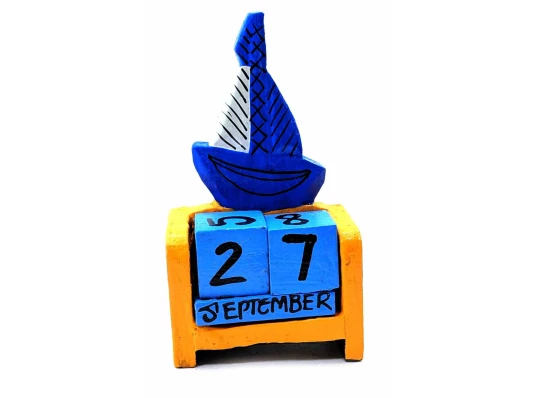 Вечный календарь «Парусник» деревянный (14×7×3.5 см) купить в интернет магазине подарков ПраздникШоп