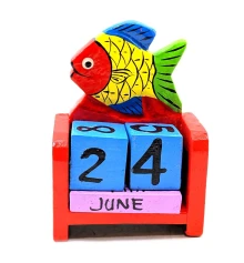 Вечный календарь «Рыба» деревянный (10×7×4 см) купить в интернет магазине подарков ПраздникШоп
