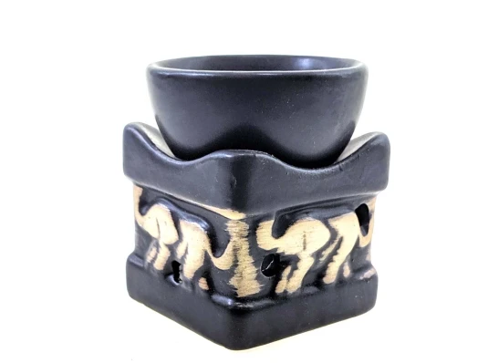 Аромалампа «Куб со слонами» черно-белая (8×6.5×6.5 см) D купить в интернет магазине подарков ПраздникШоп