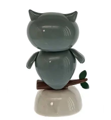 Сова танцующая на солнечной батарее серая (Flip Flap) (10.5×6×6 см) купить в интернет магазине подарков ПраздникШоп