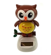 Сова танцующая на солнечной батарее темно коричневая (Flip Flap) (10.5×6×6 см) купить в интернет магазине подарков ПраздникШоп