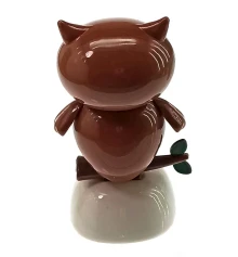 Сова танцующая на солнечной батарее темно коричневая (Flip Flap) (10.5×6×6 см) купить в интернет магазине подарков ПраздникШоп