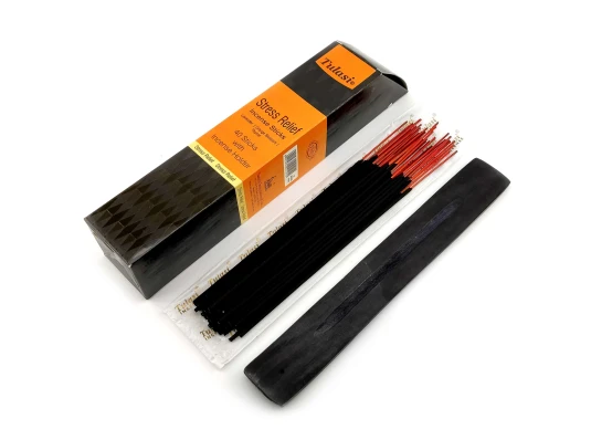 Stress Relief 40 Stiks with Incense Holder (Благовония 40 штук с деревянной подставкой) (Tulasi) купить в интернет магазине подарков ПраздникШоп