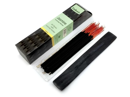 Jasmine 40 Stiks with Incense Holder (Благовония 40 штук с деревянной подставкой) (Tulasi) купить в интернет магазине подарков ПраздникШоп