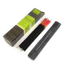 Green Apple 40 Stiks with Incense Holder (Благовония 40 штук с деревянной подставкой) (Tulasi) купить в интернет магазине подарков ПраздникШоп