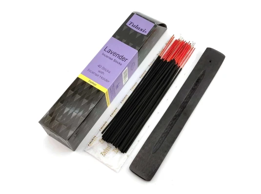 Lavender 40 Stiks with Incense Holder (Благовония 40 штук с деревянной подставкой) (Tulasi) купить в интернет магазине подарков ПраздникШоп